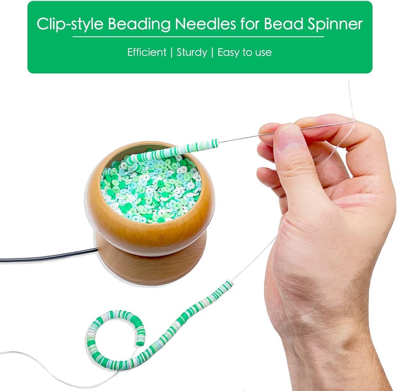 Xmada 4-Pack Clip-Style Beading Needles - 6.7 inches, 0.7mm Diameter, Efficient & Sturdy for Jewelry Making (4-Curved) - Image 2
